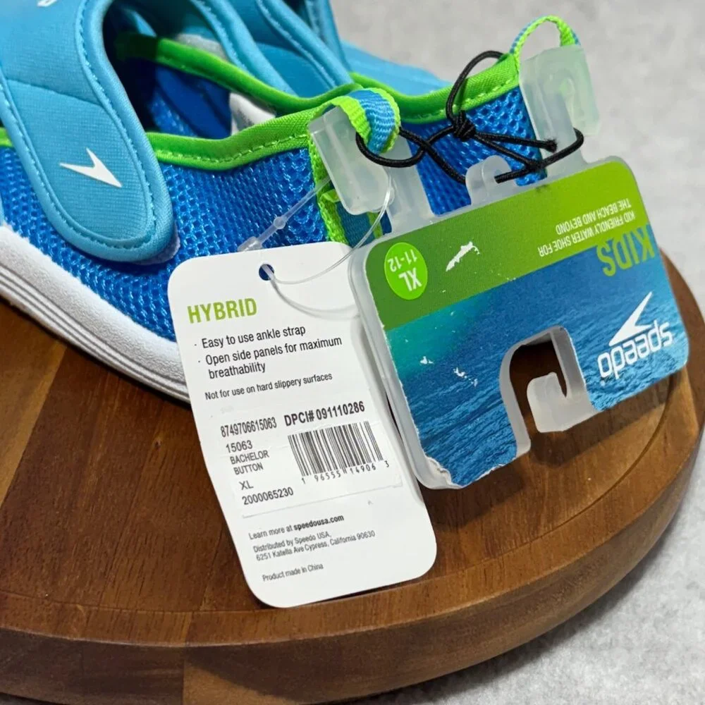 Speedo Water Shoes Kids XL 11/12 Hybrid Teal Blue Green